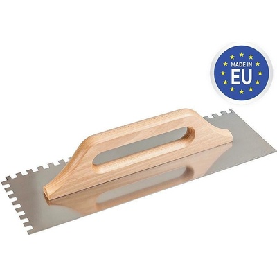 Hladítko Strend Pro Premium, s dřev. rukojetí, 480x130 mm, e8mm, 0,7 mm, rovné, nerez