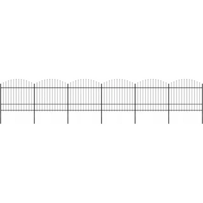 vidaXL Zahradní plot s hroty ocel (1,5–1,75) x 10,2 m černý