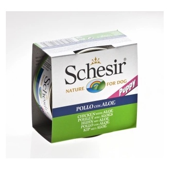 Schesir Nature - Консервирана храна за подрастващи кучета с пилешко месо и алое в желе 150 гр