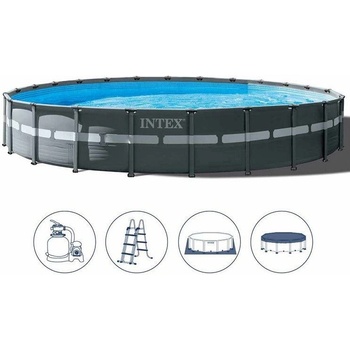 Intex Басейн с метална конструкция INTEX Ultra XTR Frame 732x132 см с пясъчен филтър и аксесоари 26340
