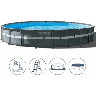 Intex Басейн с метална конструкция INTEX Ultra XTR Frame 732x132 см с пясъчен филтър и аксесоари 26340