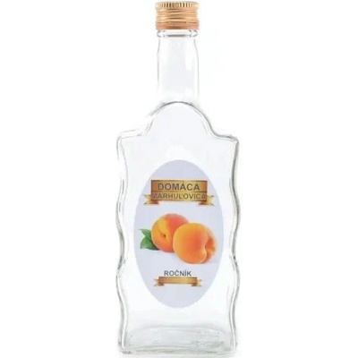 Sklenená fľaša, 500 ml, hranatá, MARHUĽOVICA, s uzáverom na závit, kláštorná