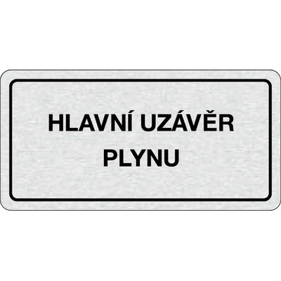 Nalepovací cedulka na dveře - Hlavní uzávěr plynu
