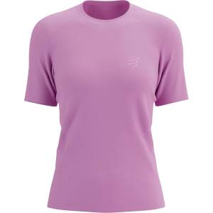 Compressport Дамска тениска Compressport Women's Performance S/S T-Shirt Running shirt - Cyclamen / Refelctive Cyclamen (916-3349-0312)