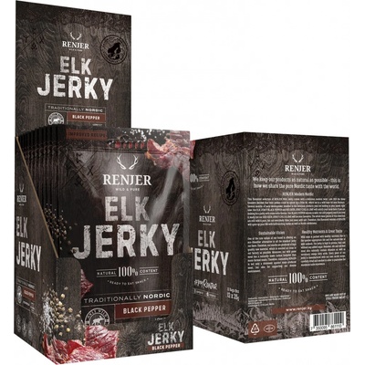 Renjer Modern Nordic Elk Los Jerky Black Pepper 300 g
