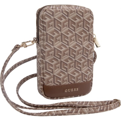 Guess PU G Cube Wallet Phone Bag Zipper hnědé