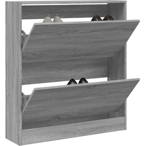 vidaXL Шкаф за обувки, сив сонома, 80x21x87, 5 см, инженерно дърво (839922)