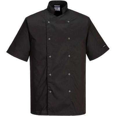 PORTWEST Rondon Cumbria Chefs S/S C733, krátký rukáv POR-C733BKRXL XL Černá