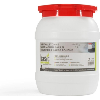 BasicNature Барел с широко гърло, бял 6, 4 л (077006)