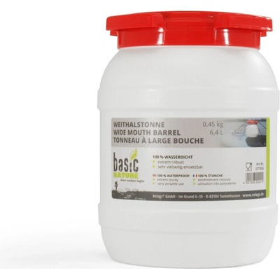 BasicNature Барел с широко гърло, бял 6, 4 л (077006)