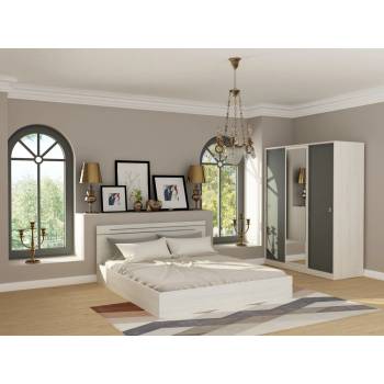 Image 1 of DST Спален комплект за матрак 164/190 Velina-dst, бял дъб и антрацид