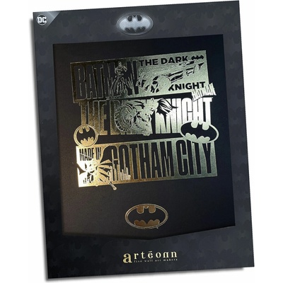Artéonn Sběratelský plakát Batman Gotham City zlatý, Batman