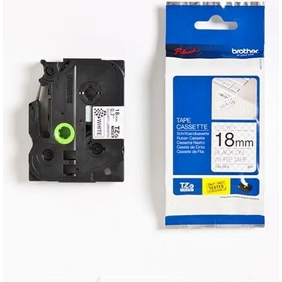 Páska Brother TZE-SE4, 18mm, bílá/černá, s plombovací páskou (security tape), délka 8m TZESE4
