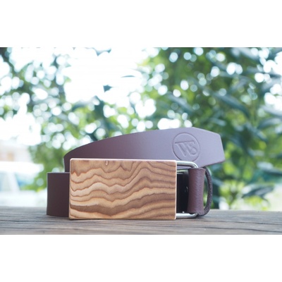 Wood Style opasek Hranatý Kořenice Hnědá