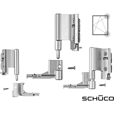 SCHUCO Spodný pánt Royal S/AWS 130 kg Povrch: Strieborná, Typ: P