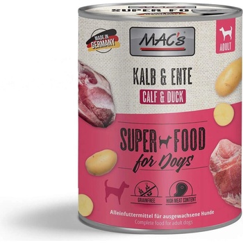 MAC's Dog beef and duck - Пълноценна консервирана храна за кучета с телешко и патешко месо