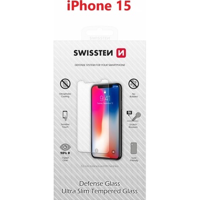 Swissten 2,5D Ochranné tvrdené sklo, Apple iPhone 15 8595217483385