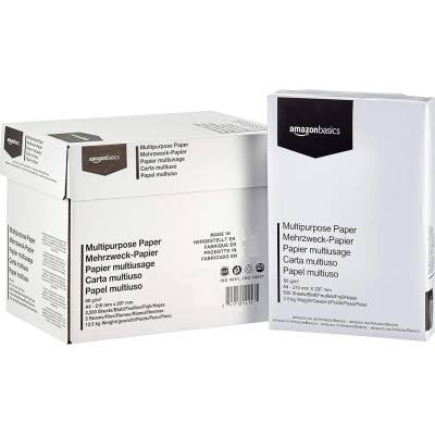 Amazon Basics Printer Paper A4 80gsm Pack of 2500 5 Packs of 500 White - MTPR-2500