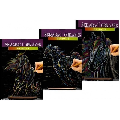 SMT Creatoys Škrabací obrázok duhový A4 kůň 23x32cm