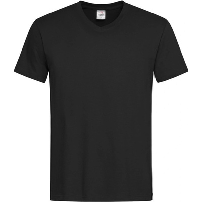 Stedman tričko Classic V-Neck Men výstřihem do V krátký rukáv černý opál