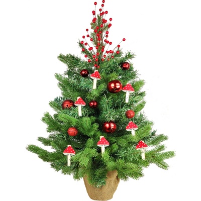 LAALU Ozdobený stromeček MOCHOMŮRKA 60 cm s 36 ks ozdob a dekorací