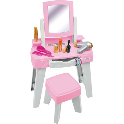 Écoiffier Kosmetický stolek se židličkou My Very First Beauty Table s vysoušečem vlasů a 11 doplňků od 18 měsíců