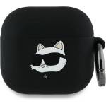 Karl Lagerfeld Калъф за Apple AirPods 4 - Karl Lagerfeld Silicone Choupette Head 3D (KLA4RUNCHK) - черен
