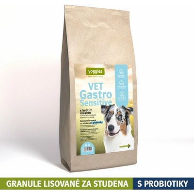 Yoggies VET Gastro Sensitive s morčacím mäsom lisované za studena s probiotikami 10 kg