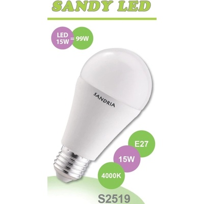 Sandy LED žárovka LED E27 A60 S2519 15W 4000K