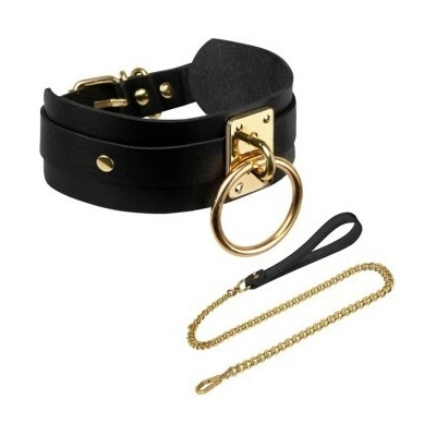 KINKY DIVA O-RING COLLAR BLACK GOLD