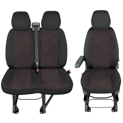 Тапицерия с червен шев за бус Peugeot Boxer, Fiat Ducato, Citroen Jumper 2015