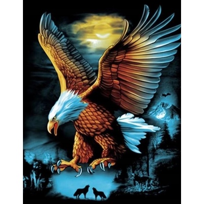 Norimpex - Puzzle Diamant painting: Eagle at full moon 30x40cm - 1 - 39 piese