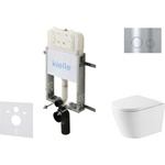 kielle Genesis New - Комплект структура за вграждане, тоалетна чиния Nefia Vortex, Rimless+, SoftClose седалка и бутон Gemini New II, лъскав хром 30528SZ50 (30528SZ50)