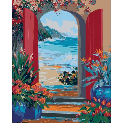 zuty Malování podle čísel Ze zahrady na pláž 80 x 100 cm bez rámu a bez vypnutí plátna