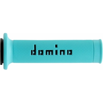 Gripy Domino A010 On-Road tyrkysová / černá s otevřenými konci 48704