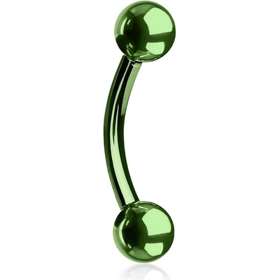 Šperky4U piercing do obočí zelená OB01046G-1208