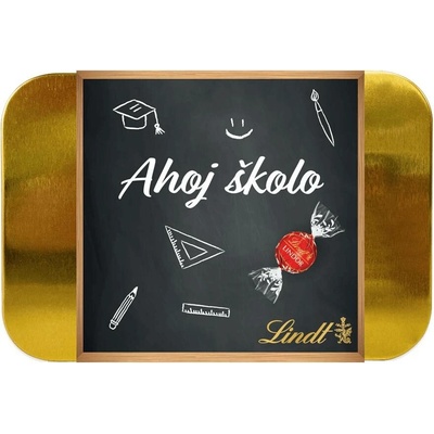 Lindt Lindor Zlatá plechovka pralinek Ahoj školo 200 g