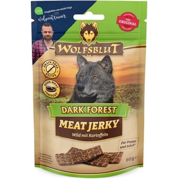 Wolfsblut Meat Jerky DARK FOREST Wild - Лакомство за куче със сушено дивечово месо, Германия - 80 гр - WB785643