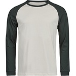 TEE JAYS TJ1170 / Унисекс тениска с дълъг ръкав за бейзбол - циментово/тъмнозелена XXXL (181170aq613)