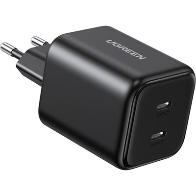 UGREEN X526 Променливотоково зарядно устройство с 2 гнезда Type-C 45W, бързо зарядно устройство, ЧЕРНО 65058 (65058)