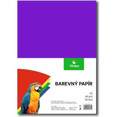 Stepa farebný papier A3, 80 g 12x5 listov mix farieb
