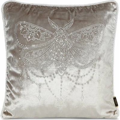 Takoy ROYAL 8 zo zamatu zdobená vzorom motýľa z kryštálikov-HF-463195 45 x 45 cm
