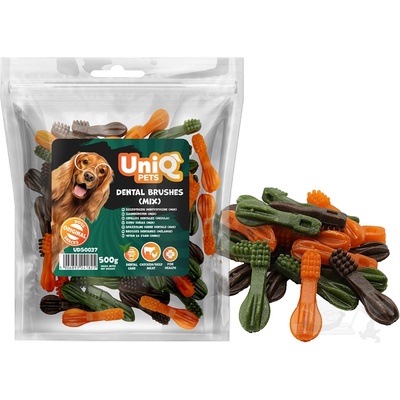 UNIQ Pets Zubní kartáčky s mořskou řasou mix- máta Hovězí kuřecí 500 g