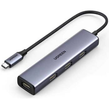 UGREEN USB-C 4-port USB 3.2 Gen 1 Hub - 4-портов USB-C хъб за компютри и лаптопи (тъмносив)