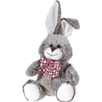 HEUNEC Плюшена играчка Heunec - Зайче с карирана панделка, кафяво, 30 cm (830172-1)