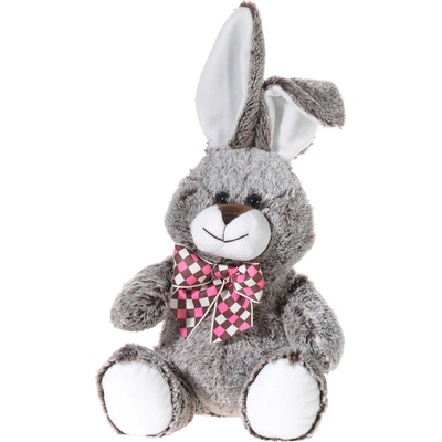 HEUNEC Плюшена играчка Heunec - Зайче с карирана панделка, кафяво, 30 cm (830172-1)