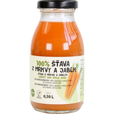 Zdravo 100% Mrkvovo jablková šťáva 200 ml