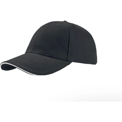 Atlantis Headwear Liberty Sandwich 6 panelová COT-33000592799 Šedá tmavá/bílá