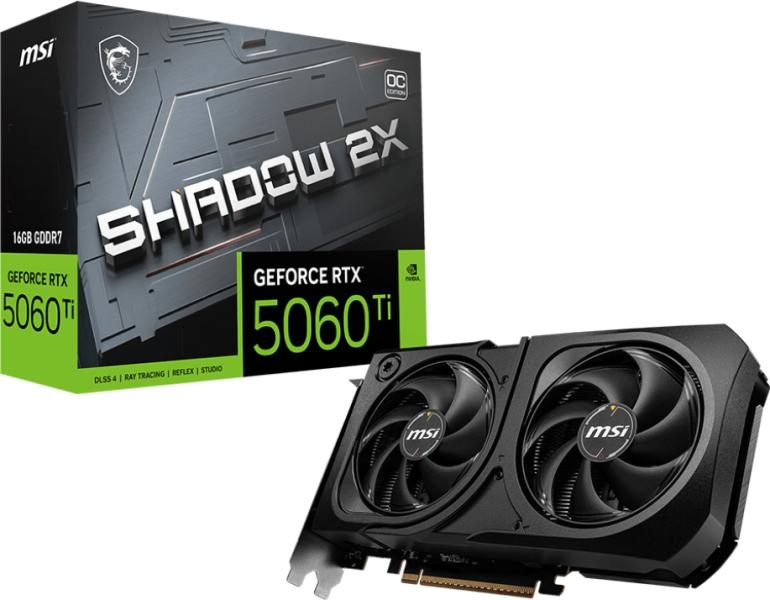 MSI GeForce RTX 5060 Ti SHADOW 2X OC PLUS 16GB GDDR7 128bit