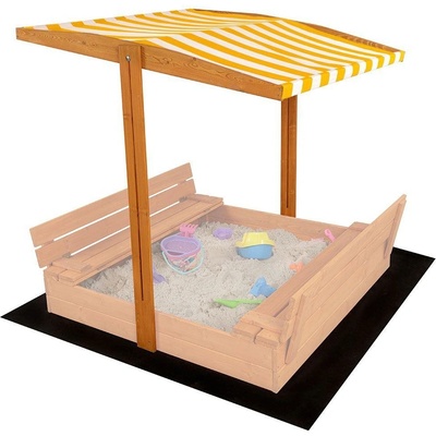 Baby Mix Strieška pre detské drevené pieskovisko 120x120 cm žlto-biela